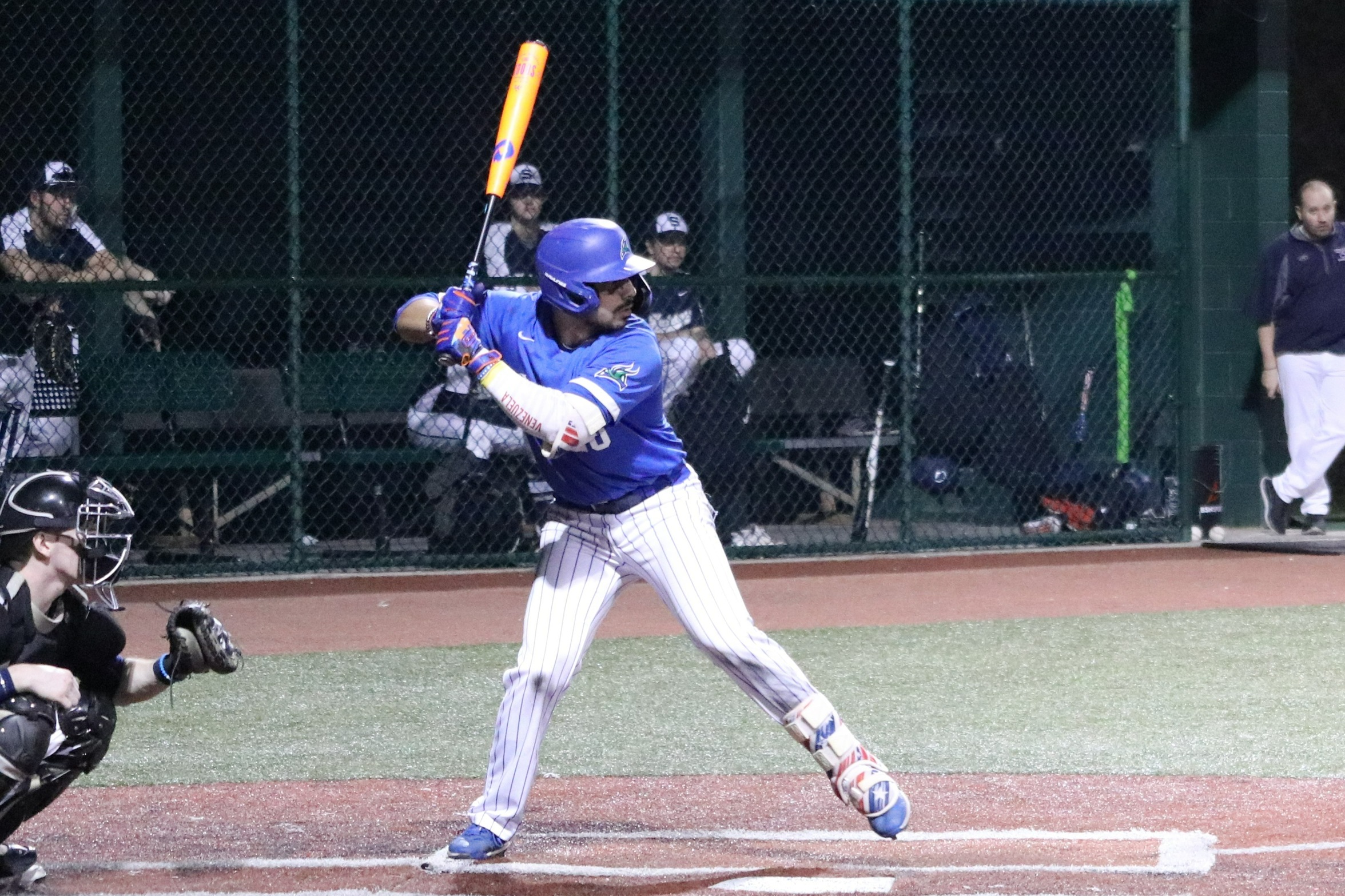 Hector Araguayan strides as he sets to hit the pitch