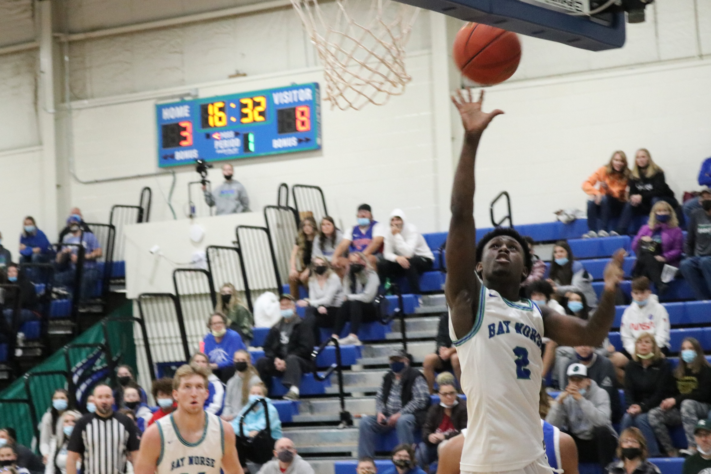 Dewayne Thompson just letting go of a shot near the rim.