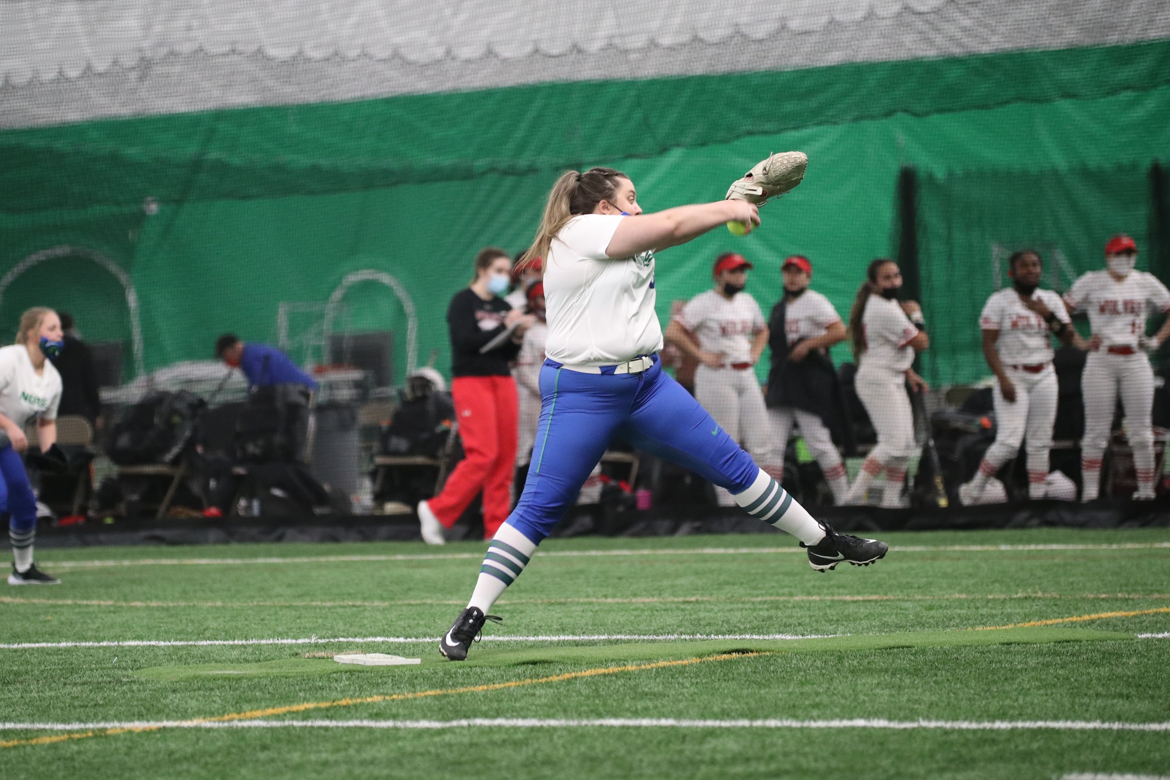 Karlie Patron delivering a pitch