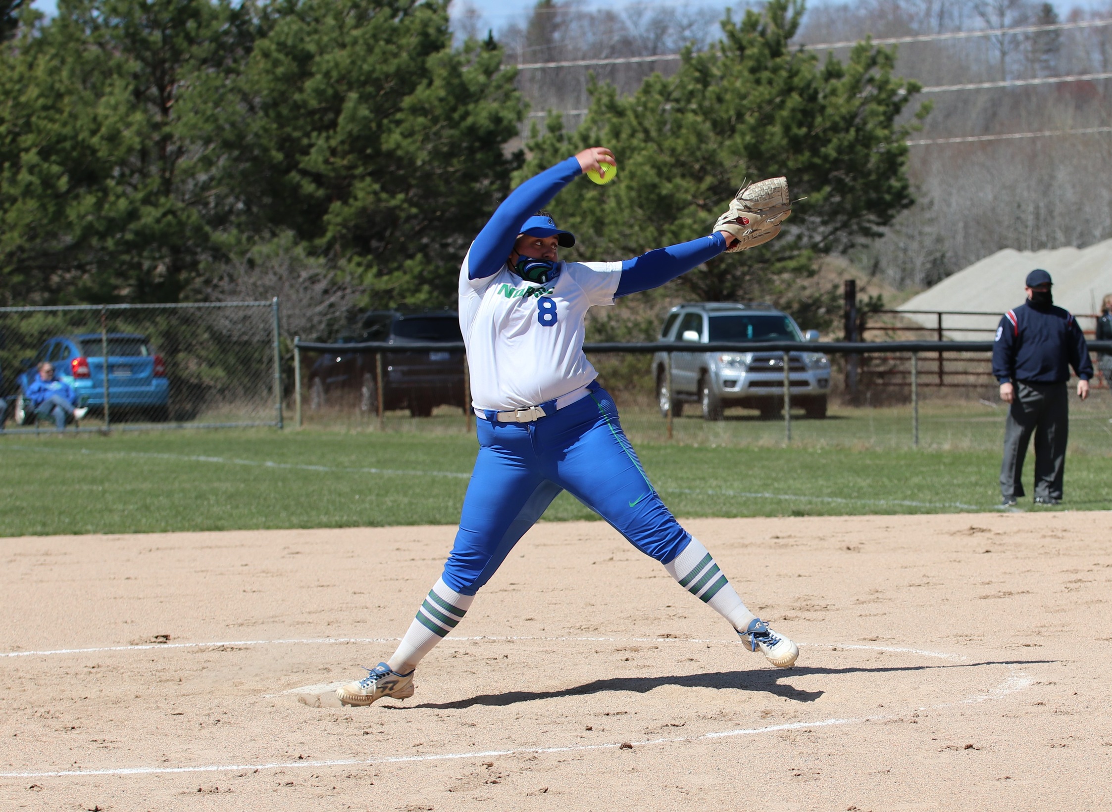 Karlie Patron mid pitch