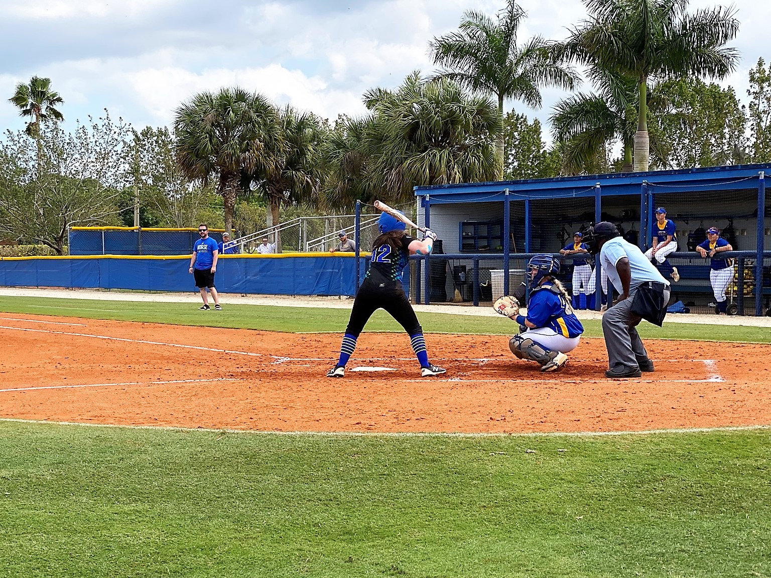 Sarah Wynn getting ready to swing