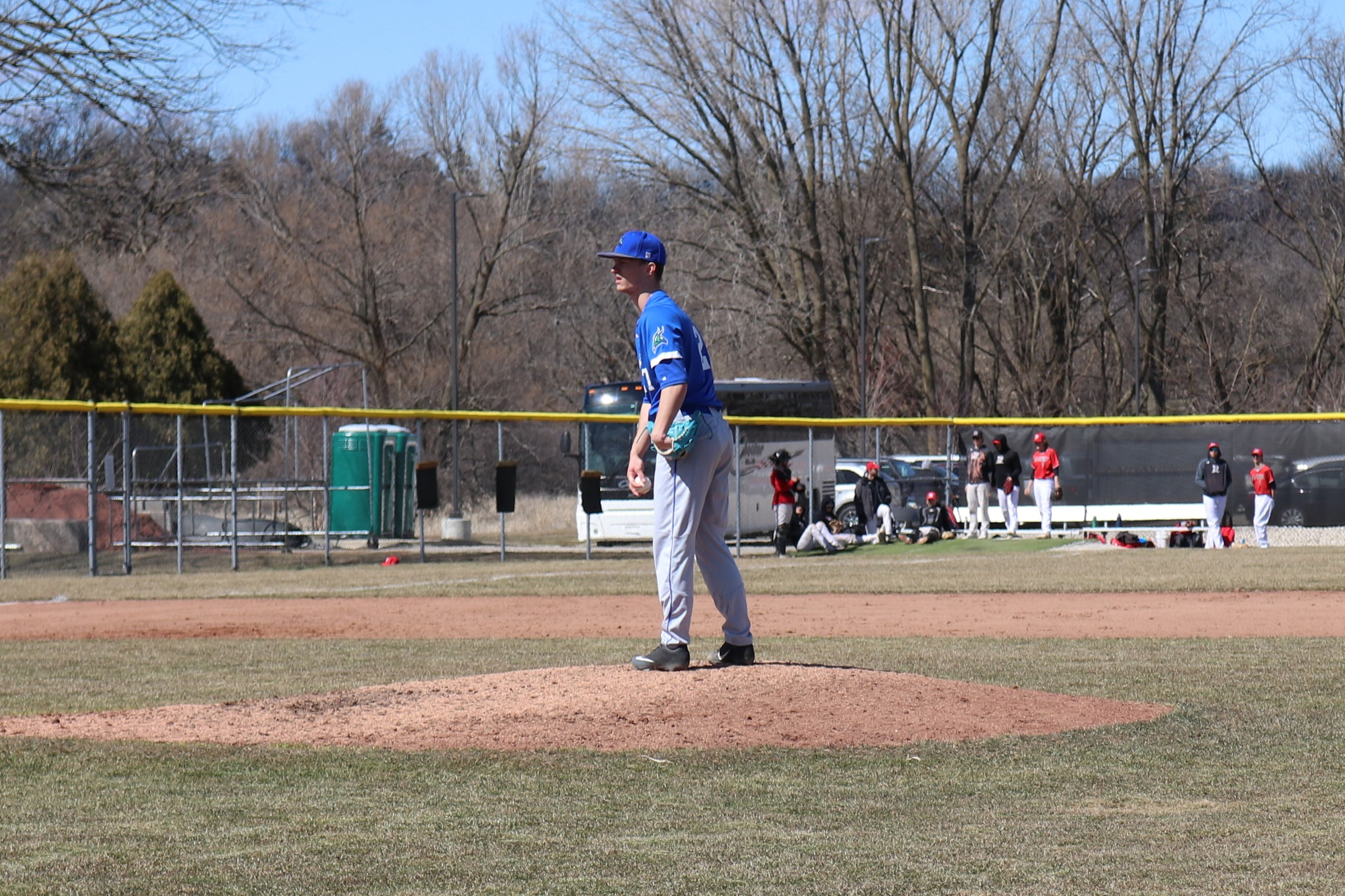 Nick Goebert looks in for a sign